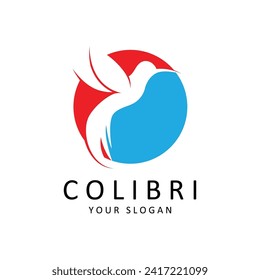 Hermoso Vector De Diseño Con Logotipo Bird Colibri. Este logotipo es ideal para empresas o negocios relacionados con animales, y fotógrafos de naturaleza