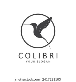 Hermoso Vector De Diseño Con Logotipo Bird Colibri. Este logotipo es ideal para empresas o negocios relacionados con animales, y fotógrafos de naturaleza