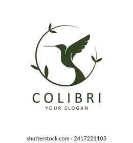 Hermoso Vector De Diseño Con Logotipo Bird Colibri. Este logotipo es ideal para empresas o negocios relacionados con animales, y fotógrafos de naturaleza