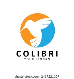 Hermoso Vector De Diseño Con Logotipo Bird Colibri. Este logotipo es ideal para empresas o negocios relacionados con animales, y fotógrafos de naturaleza