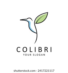 Beautiful Simple Bird Colibri Logo Design Vector. This logo is great for companies or businesses related to animals, and nature photographer