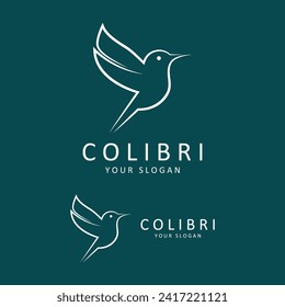 Hermoso Vector De Diseño Con Logotipo Bird Colibri. Este logotipo es ideal para empresas o negocios relacionados con animales, y fotógrafos de naturaleza