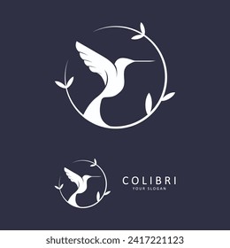 Hermoso Vector De Diseño Con Logotipo Bird Colibri. Este logotipo es ideal para empresas o negocios relacionados con animales, y fotógrafos de naturaleza