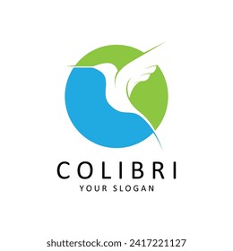 Hermoso Vector De Diseño Con Logotipo Bird Colibri. Este logotipo es ideal para empresas o negocios relacionados con animales, y fotógrafos de naturaleza