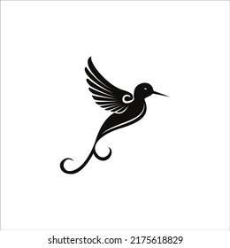beautiful simple black bird vector