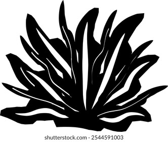 Schöne einfache schwarz-weiße Algengrafik 