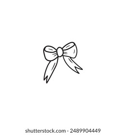 Hermoso arco simple hecho con raya en negro aislado sobre fondo blanco, ilustración de boceto de Vector dibujado HAnd en estilo de arte de línea vintage grabado doodle. Feliz cumpleaños, decoración