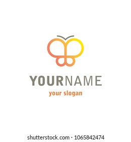 Beautiful and simple butterfly logo. 