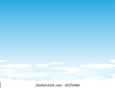 Beautiful simple clouds on the blue sky