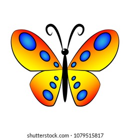A beautiful simple design of a colorful butterfly