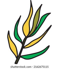 Beautiful simple floral and leaves plant. popular hand drawn