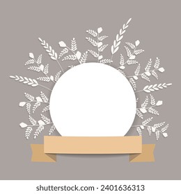 Beautiful simple floral wreath with empty space for your text. - Vector.