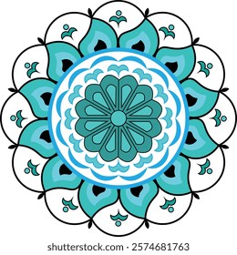 A Beautiful Simple Flower Mandala Design Vector