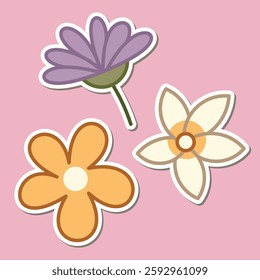 Beautiful simple flowers design. floral plant and nature element natural