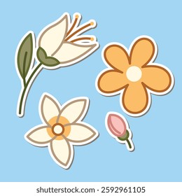 Beautiful simple flowers design. floral plant and nature element natural
