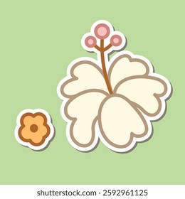 Beautiful simple flowers design. floral plant and nature element natural