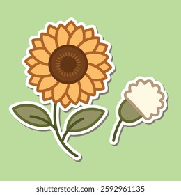 Beautiful simple flowers design. floral plant and nature element natural