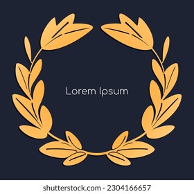Beautiful and simple golden leaf frame with copyspace in the center.