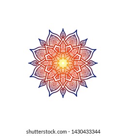 Beautiful Simple Mandala Art Gradient Color Floral Background
