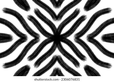 Beautiful simple and modern Black and white flowers line art pattern 