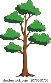 Beautiful Simple Tree cartoon vector illustration