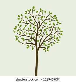 Beautiful simple tree. Minimalist design style in black color. Ideal for children's room or as a template or background.