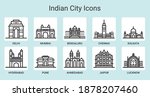 A beautiful, simple and uniform line icon set for the Top 10 Cities of India.