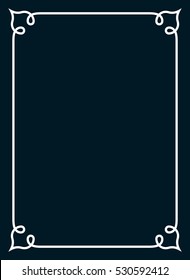 Beautiful simple vector vintage line border frame