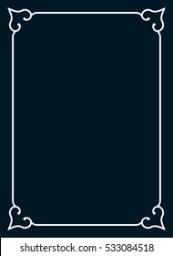 Beautiful simple vector vintage line border frame