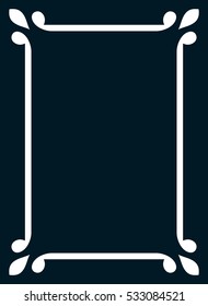Beautiful simple vector vintage line border frame