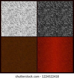 Beautiful simple waving seamless abstract pattern with fur and fire on different backgrounds