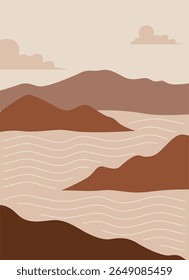 Linda simplicidade montanha vetor ilustração
