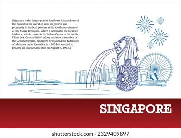 beautiful Singapore Vector line art