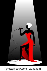 The beautiful singer on a scene