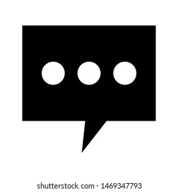 Beautiful single message bubbles glyph black icon