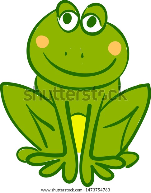 Beautiful Sketch Frog Green Color Vector Stock Vector (Royalty Free ...