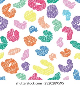 Beautiful Sketch Hand Draw Animal Print Vector Background Pattern Seamless