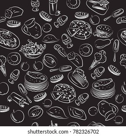 beautiful sketch pattern for a cafe and restaurant