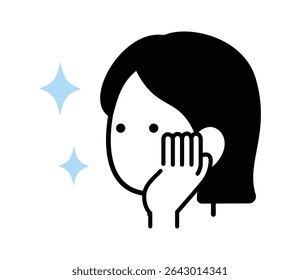 Beautiful skin woman icon illustration vector