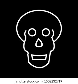 Beautiful Skull vector line icon