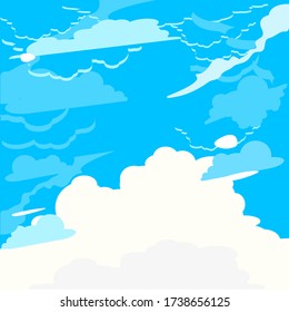 Beautiful sky background. Sky with clouds illustration. Cloudy weather Wallpaper