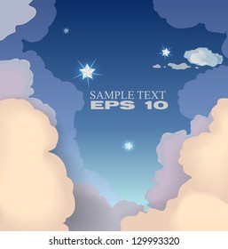Beautiful sky with clouds. Vector EPS 10