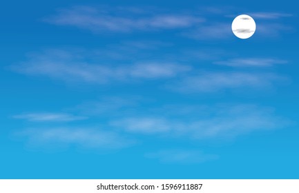 beautiful sky illustration with attractive cloud elements