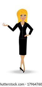 beautiful  slender woman in business suit on white background, vector illustration