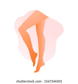 Beautiful Slim Healthy Female Legs Without Any Varicose Veins, Hair Or Edema Vector Illustration. 