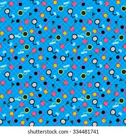 Beautiful small colored circles on a blue background abstract geometric pattern