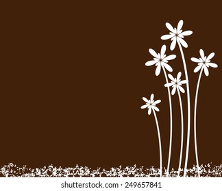 Beautiful small flower on brown background-Vector illustration 