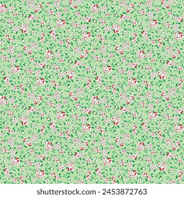 Wunderschöne kleine, kleine florale nahtlose Muster Vektorillustration Allover Hintergrund Design, kleine Rosenblumen Muster für Sommer Frühling Mode Stoff Textildruck Design