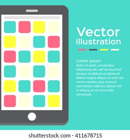 Beautiful Smartphone and Tablet flat icon design