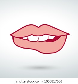 a beautiful smile lip vector